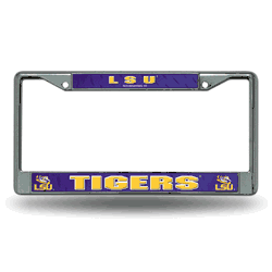 LSU Tigers Standard 12" x 6" Chrome Frame With Decal Inserts