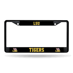 LSU Tigers Standard Black Chrome Frame with Plastic Inserts 12" x 6" Car/Truck Auto Accessory