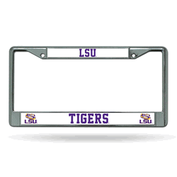 LSU Tigers Standard Chrome Frame with Plastic Inserts 12" x 6" Car/Truck Auto Accessory