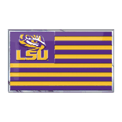 LSU Tigers State Flag Aluminum Embossed Emblem