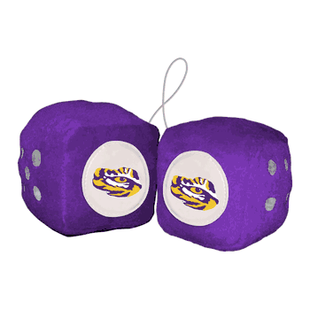 LSU Tigers Team Color Fuzzy Dice Dcor 3