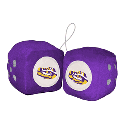 LSU Tigers Team Color Fuzzy Dice Dcor 3" Set