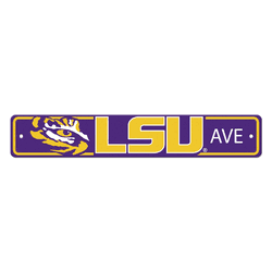 LSU Tigers Team Color Street Sign Dcor 4in. X 24in. Lightweight