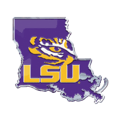 LSU Tigers Team State Aluminum Embossed Emblem