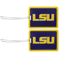 LSU Tigers Vinyl Luggage Tag, 2pk