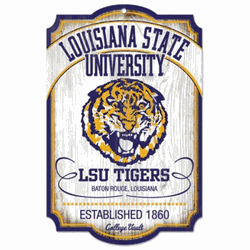 LSU Tigers Wood Sign - College Vault
