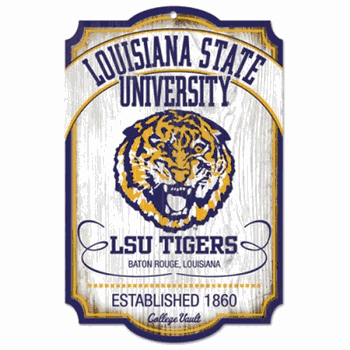 LSU Tigers Wood Sign - College Vault