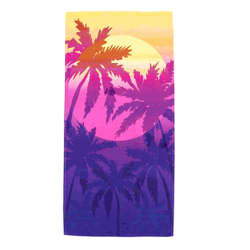 Magenta Sun Set Beach Towel 30x60 Inches
