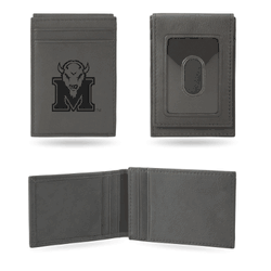 Marshall Thundering Herd Gray Laser Engraved Front Pocket Wallet