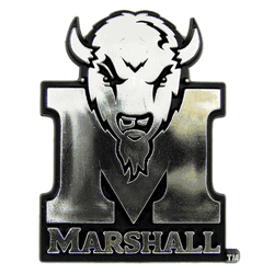Marshall Thundering Herd Molded Chrome Plastic Emblem