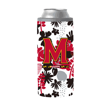 Maryland Terrapins 12oz Floral Slim Can Coolie