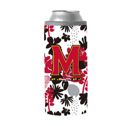 Maryland Terrapins 12oz Floral Slim Can Coolie