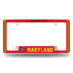 Maryland Terrapins Classic 12" x 6" Chrome All Over Automotive License Plate Frame