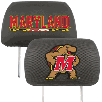 Maryland Terrapins Embroidered Head Rest Cover Set - 2 Pieces
