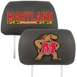Maryland Terrapins Embroidered Head Rest Cover Set - 2 Pieces