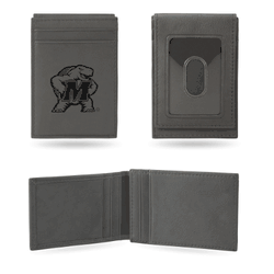 Maryland Terrapins Gray Laser Engraved Front Pocket Wallet