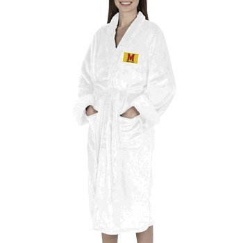 Maryland Terrapins NCAA White Out Silk Touch Robe Small/Medium