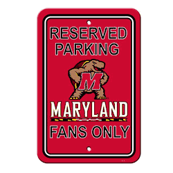 Maryland Terrapins Sign 12x18 Plastic Reserved Parking Style CO