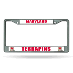 Maryland Terrapins Standard Chrome Frame with Plastic Inserts 12" x 6" Car/Truck Auto Accessory