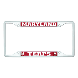 Maryland White Metal License Plate Frame - 6.25"x12.25"