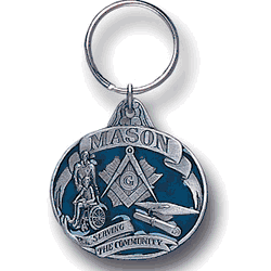 Mason Metal Key Chain with Enameled Details