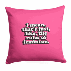 Mean Girls Rules Of Feminism Throw Pillow 18 x 18 inches