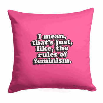 Mean Girls Rules Of Feminism Throw Pillow 18 x 18 inches