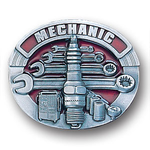 Mechanic 3D Enameled Belt Buckle