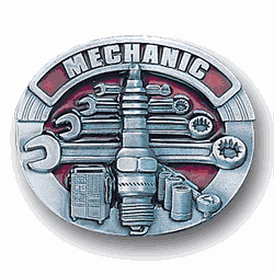 Mechanic 3D Enameled Belt Buckle