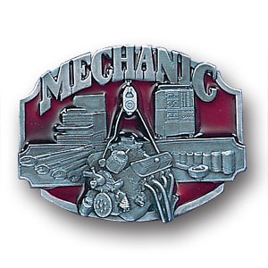 Mechanic 3D Enameled Belt Buckle