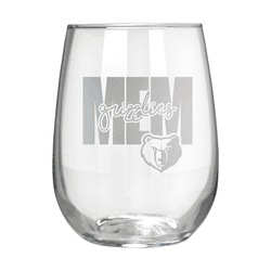 Memphis Grizzlies 17oz Stemmless Wine Glass