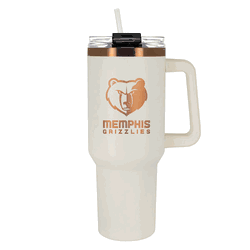 Memphis Grizzlies 40oz Crme and Copper Colossus Travel Mug with Straw