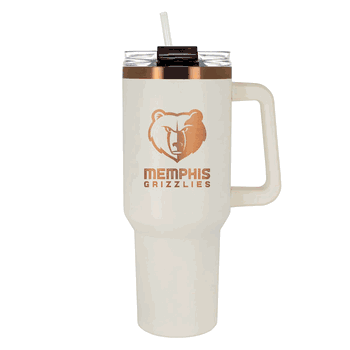 Memphis Grizzlies 40oz Crme and Copper Colossus Travel Mug with Straw