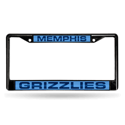 Memphis Grizzlies Black 12" x 6" Black Laser Cut Chrome Frame