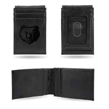 Memphis Grizzlies Black Laser Engraved Front Pocket Wallet