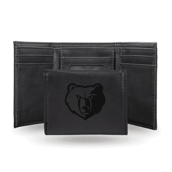 Memphis Grizzlies Black Laser Engraved Tri-Fold Wallet