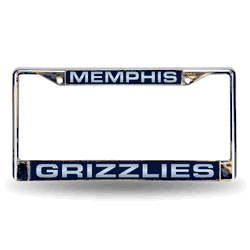 Memphis Grizzlies Blue 12" x 6" Laser Cut Chrome Frame