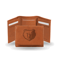 Memphis Grizzlies  Brown Embossed Genuine Leather Tri-Fold Wallet