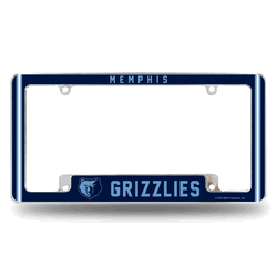 Memphis Grizzlies Classic 12" x 6" Chrome All Over Automotive License Plate Frame