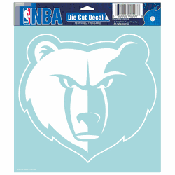 Memphis Grizzlies Decal 8x8 Perfect Cut White