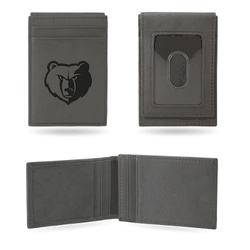Memphis Grizzlies Gray Laser Engraved Front Pocket Wallet
