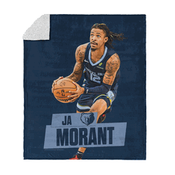 Memphis Grizzlies Ja Morant NBA Silk Touch Sherpa Throw Blanket 50x60 inches