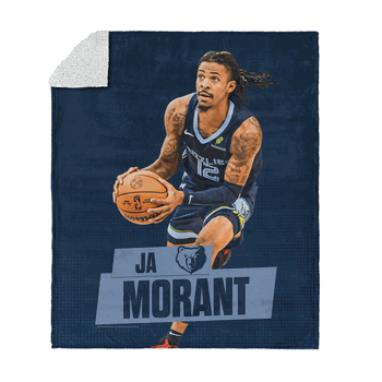 Memphis Grizzlies Ja Morant NBA Silk Touch Sherpa Throw Blanket 50x60 inches