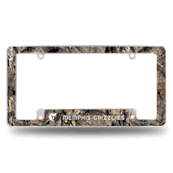 Memphis Grizzlies Mossy Oak 12" x 6" Chrome All Over Automotive License Plate Frame for Car/Truck/SUV