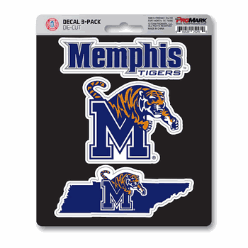 Memphis Tigers 3 Piece Decal Sticker Set