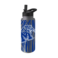 Memphis Tigers 34oz Tiger Stripe Charcoal Quencher Bottle