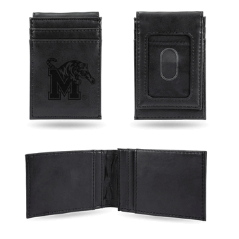 Memphis Tigers Black Laser Engraved Front Pocket Wallet