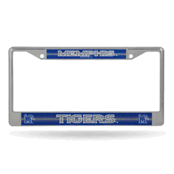 Memphis Tigers Classic 12" x 6" Silver Bling Chrome Car/Truck/SUV Auto Accessory
