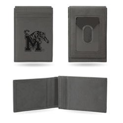 Memphis Tigers Gray Laser Engraved Front Pocket Wallet