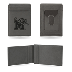 Memphis Tigers Gray Laser Engraved Front Pocket Wallet